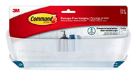 Command Large Frosted Shower Caddy BATH11-ES, No Drilling